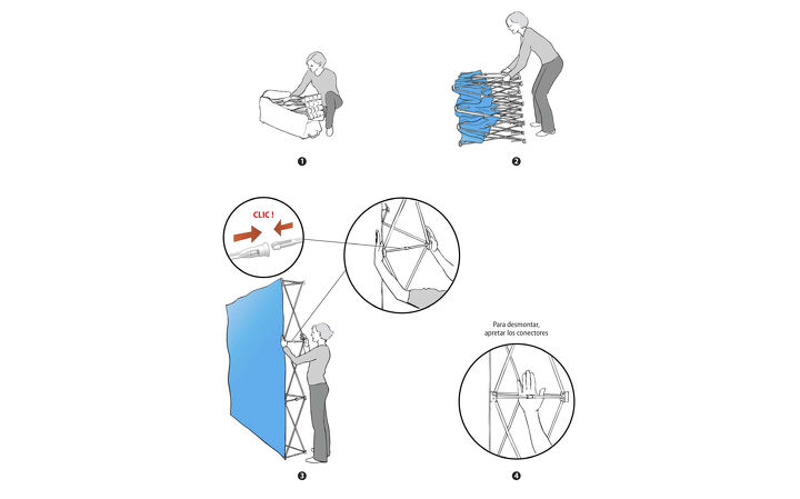 Instrucciones de montaje del pop up